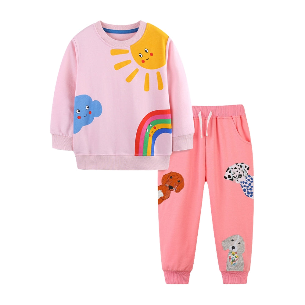 Sunshine & Rainbow Dogs Sweatshirt Set