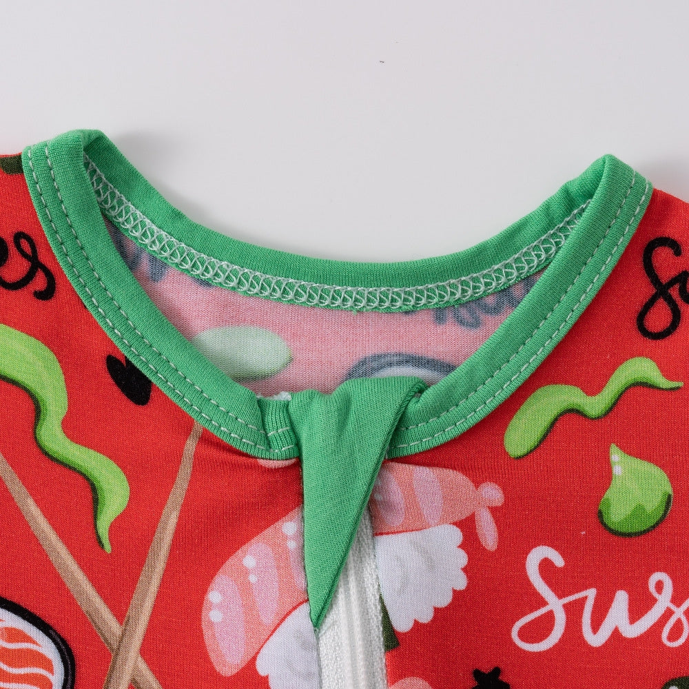 Playful Sushi Print Baby Sleep Romper
