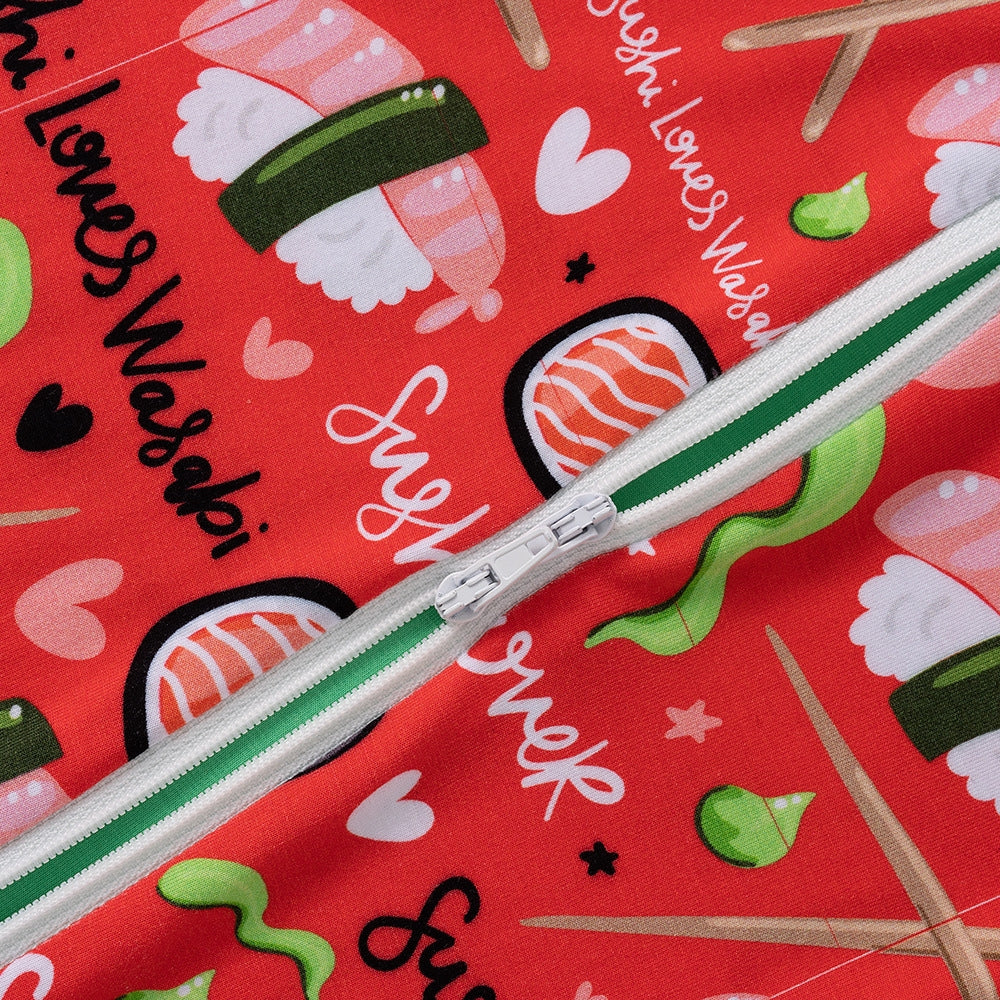 Playful Sushi Print Baby Sleep Romper