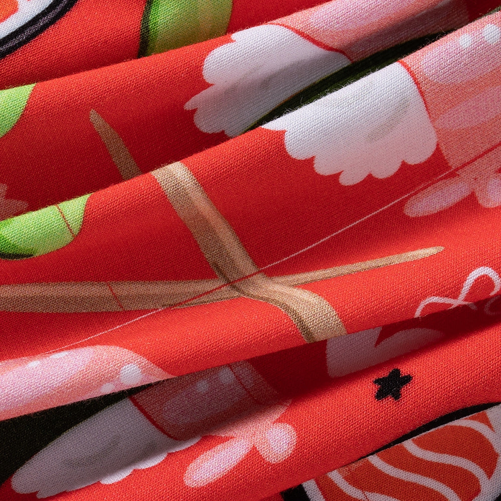 Playful Sushi Print Baby Sleep Romper