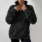 Sweat-shirt court en mélange de coton, demi-zip et facile à enfiler