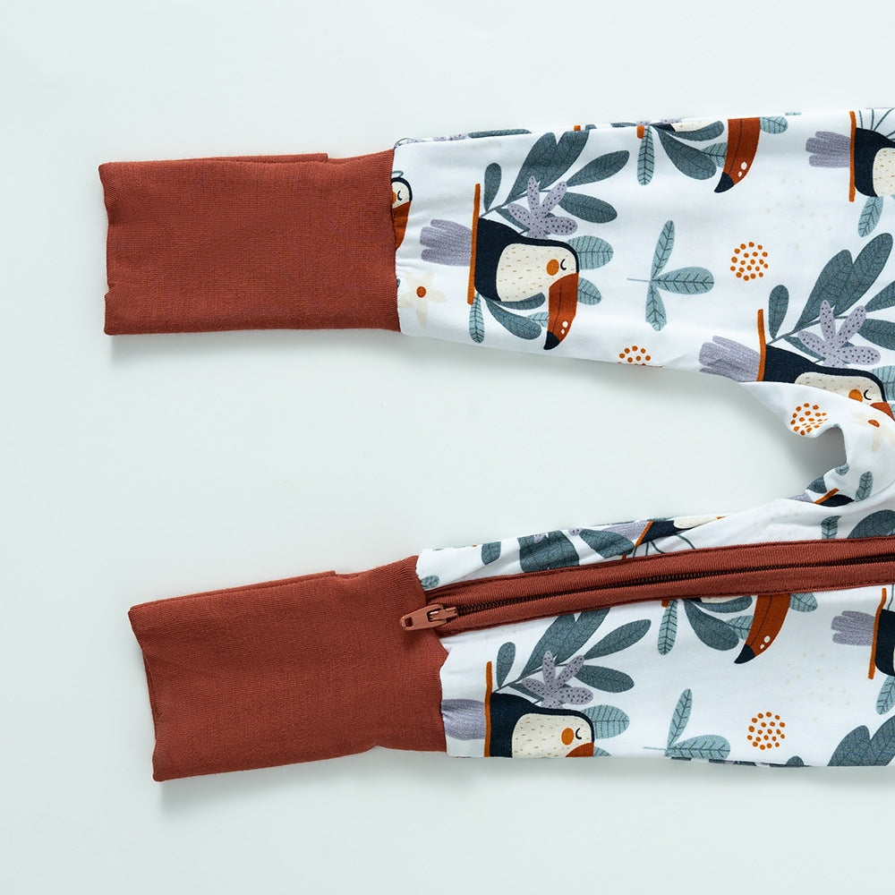 Sweet Animal & Floral Print Baby Romper