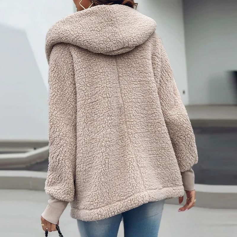 Teddy Jacket - Button Front and Hooded Warm Insulation