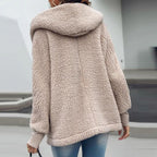 Teddy Jacket - Button Front and Hooded Warm Insulation