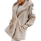 Teddy Jacket - Button Front and Hooded Warm Insulation