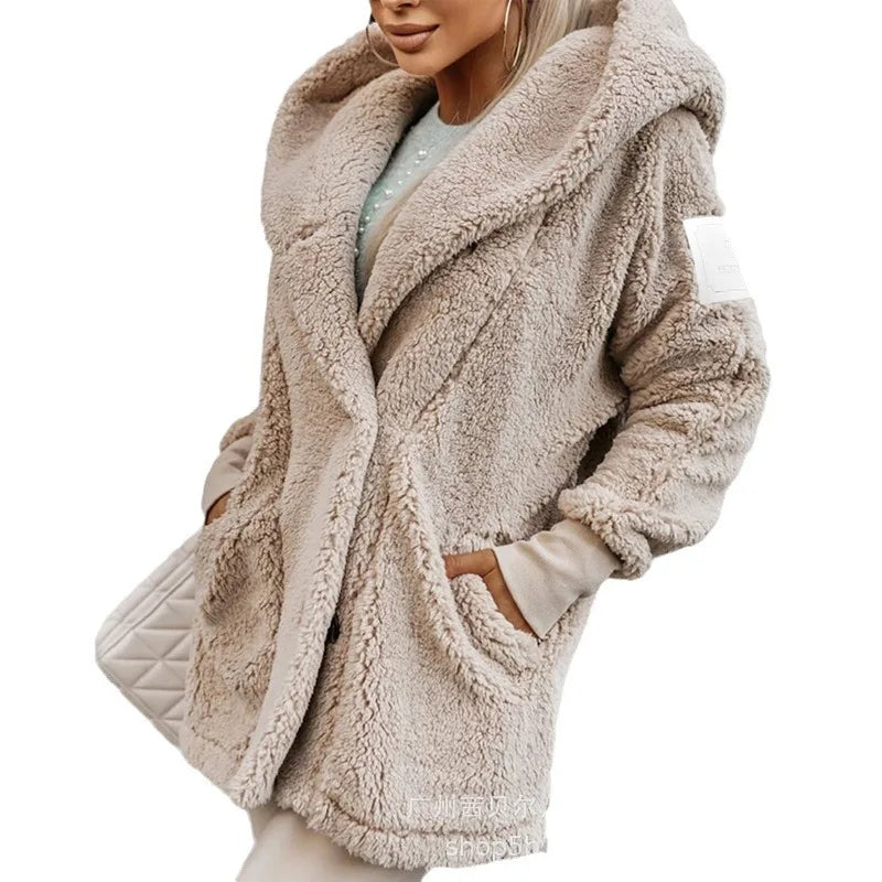 Teddy Jacket - Button Front and Hooded Warm Insulation
