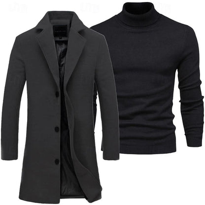 Trench Coat Set - Layered Two Piece & Windproof Warmth