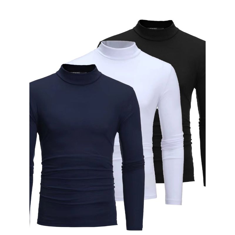 Col roulé - Ensemble 3 pièces en mélange de polyester pour une chaleur confortable et superposable