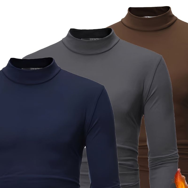 Col roulé - Ensemble 3 pièces en mélange de polyester pour une chaleur confortable et superposable