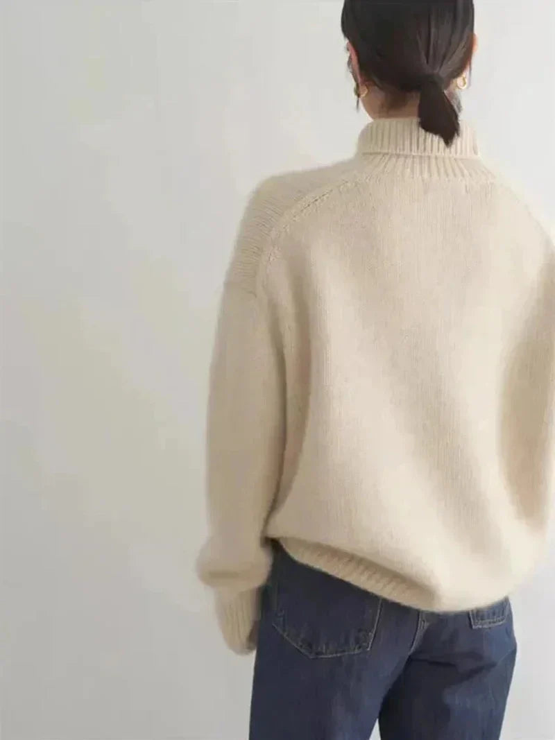 Turtleneck Sweater – Wool Blend Ribbed Cuffs & Warm Fit