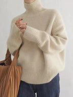 Turtleneck Sweater – Wool Blend Ribbed Cuffs & Warm Fit