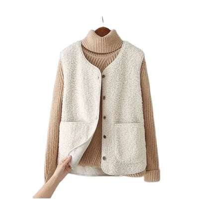 Vest - Sleeveless Wool Blend & Thick Fleece Warmth Layer