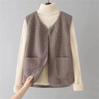Vest - Sleeveless Wool Blend & Thick Fleece Warmth Layer