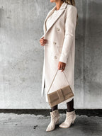 Wool-Blend Coat - Button Front Long Shape And Warm Cover