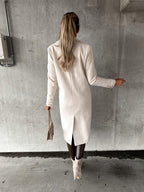 Wool-Blend Coat - Button Front Long Shape And Warm Cover