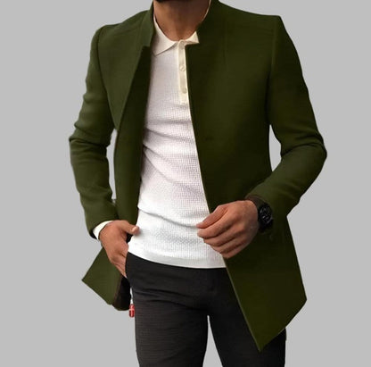Wool-Blend Coat - Long Cut Button Front & Warm Lining