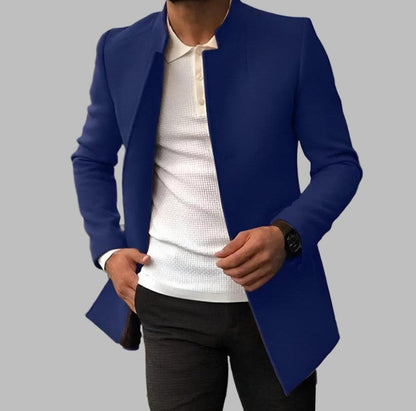 Wool-Blend Coat - Long Cut Button Front & Warm Lining