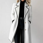 Wool-Blend Coat - Single Breasted Lapel & Warm Layering