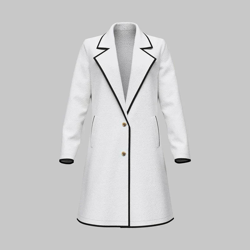 Wool-Blend Coat - Single Breasted Lapel & Warm Layering