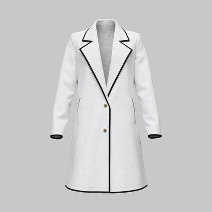 Wool-Blend Coat - Single Breasted Lapel & Warm Layering