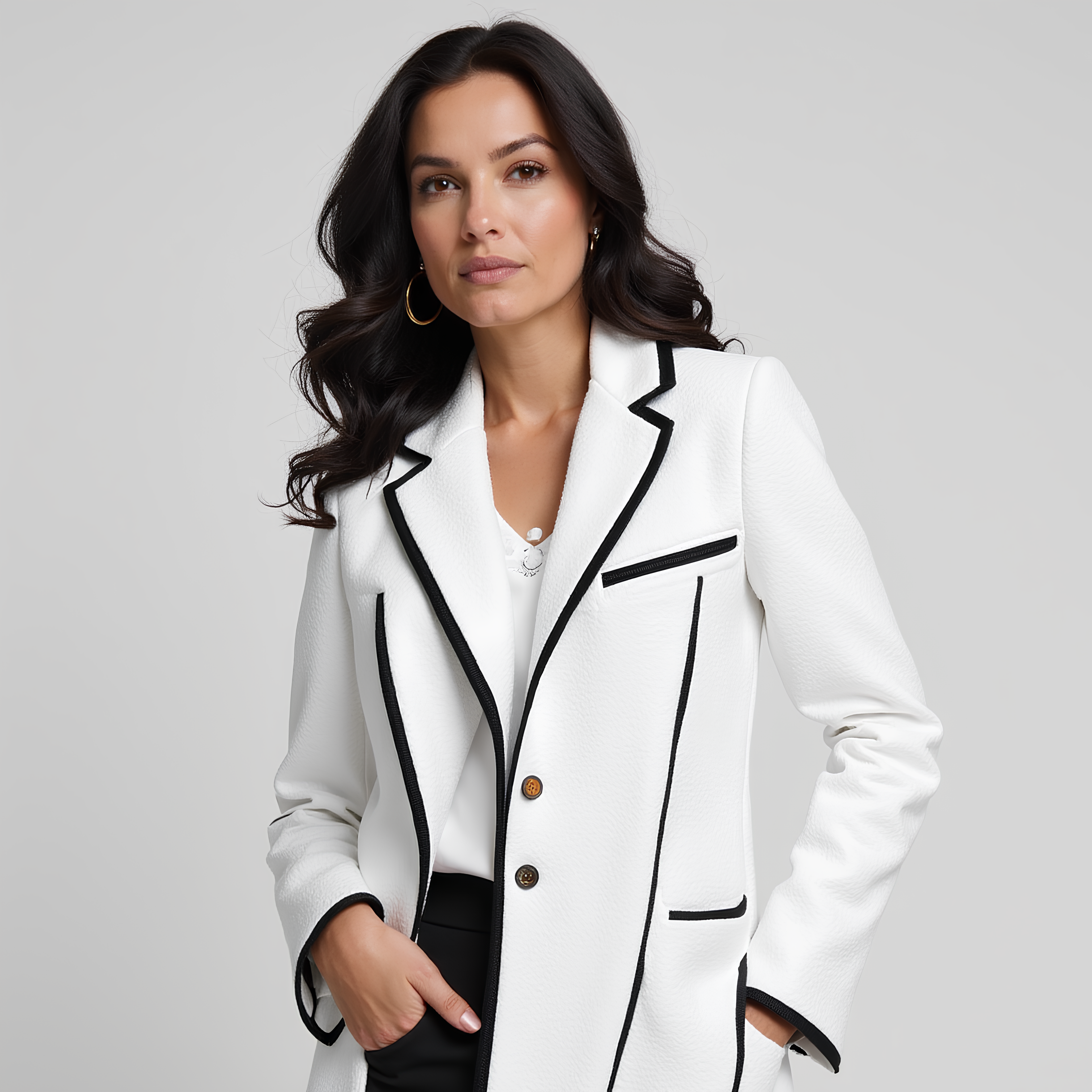 Wool-Blend Coat - Single Breasted Lapel & Warm Layering