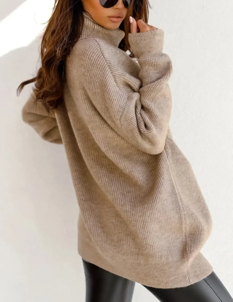 Wool-Blend Pullover - Roll Neck & Warm Layering Shape