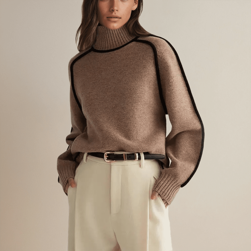 Wool-Blend Pullover - Turtleneck Shape & Warm Comfort