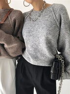 Wool-Blend Pullover – Vintage Knit Collar & Warm Lining