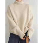Wool-Blend Sweater - High Turtleneck & Warm Loose Shape