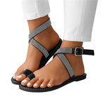 Sandales à brides croisées en cristal de Rhodes 