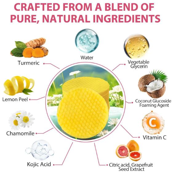 Tampons nettoyants à l'acide kojique et au curcuma