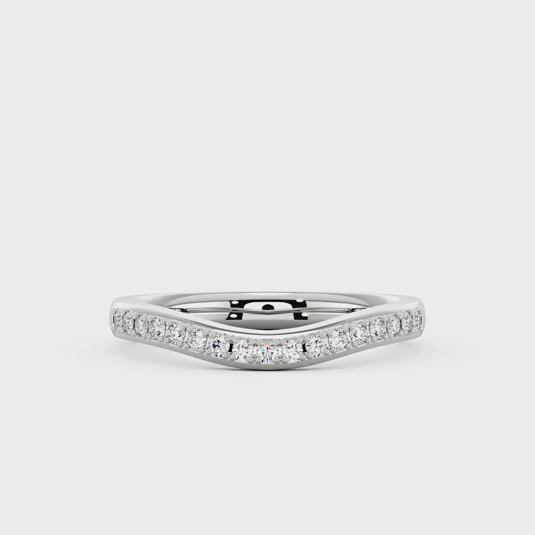 Curved Moissanite Pavé Half Eternity Band