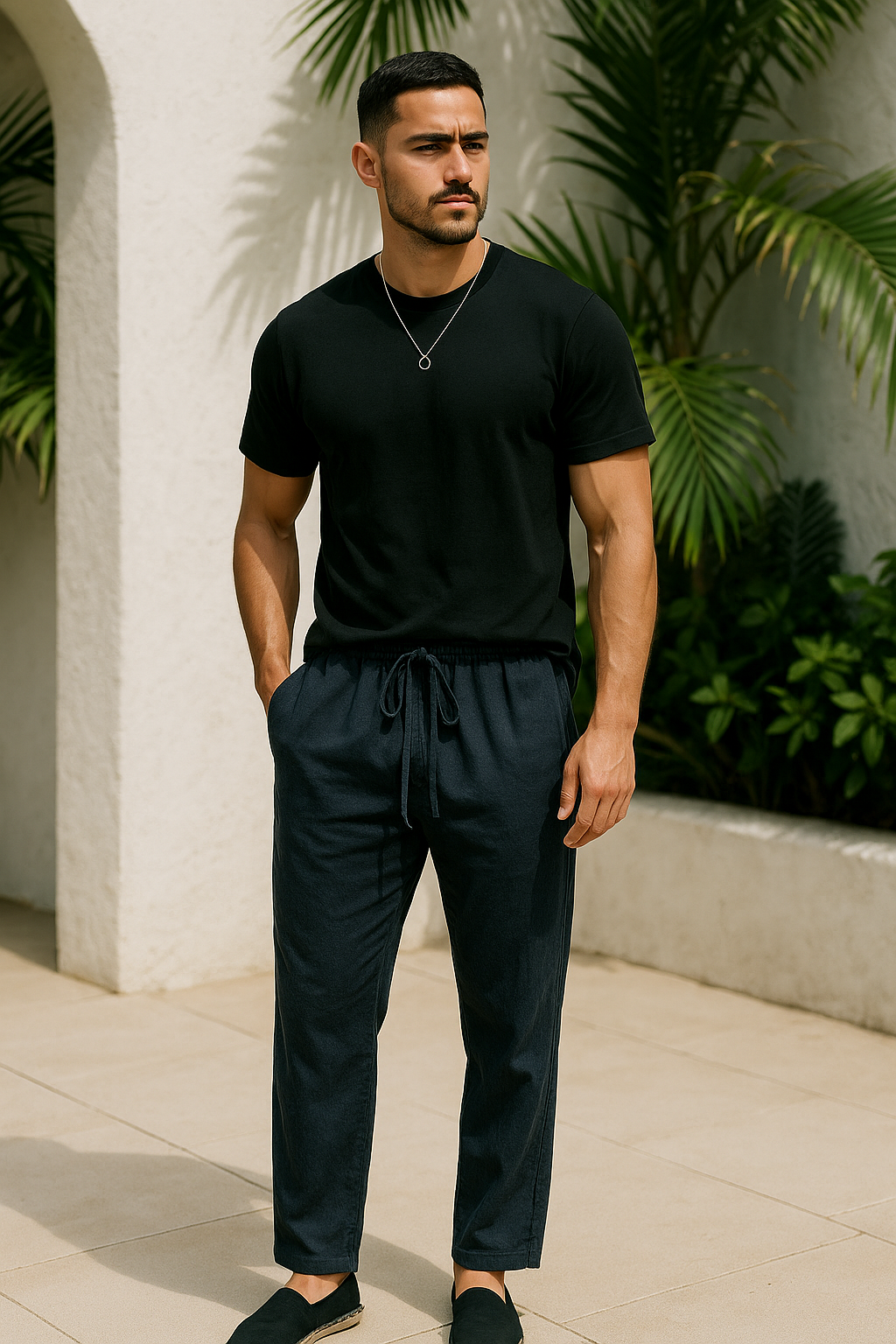 Pantalon en lin de qualité supérieure pour homme