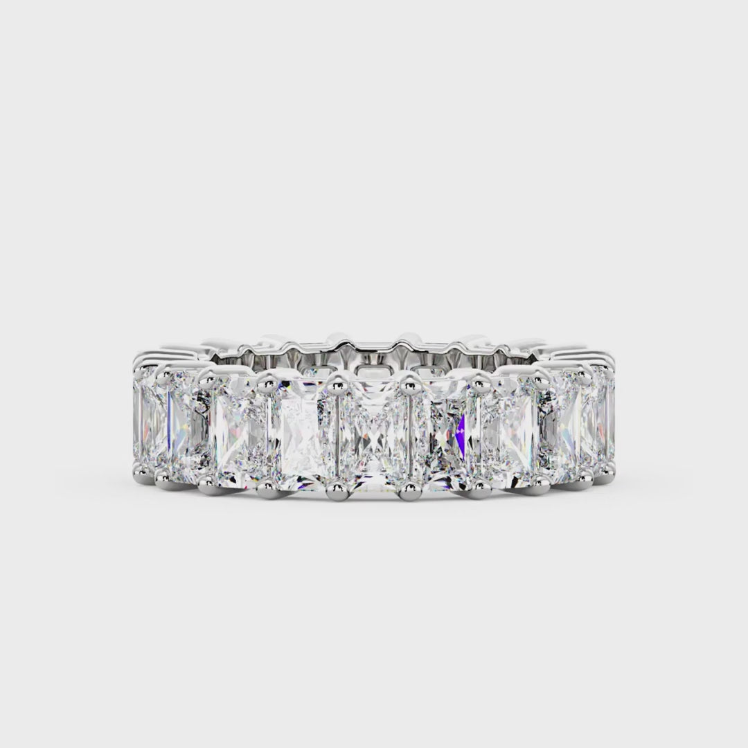 Radiant Cut Full Eternity Moissanite Wedding Band