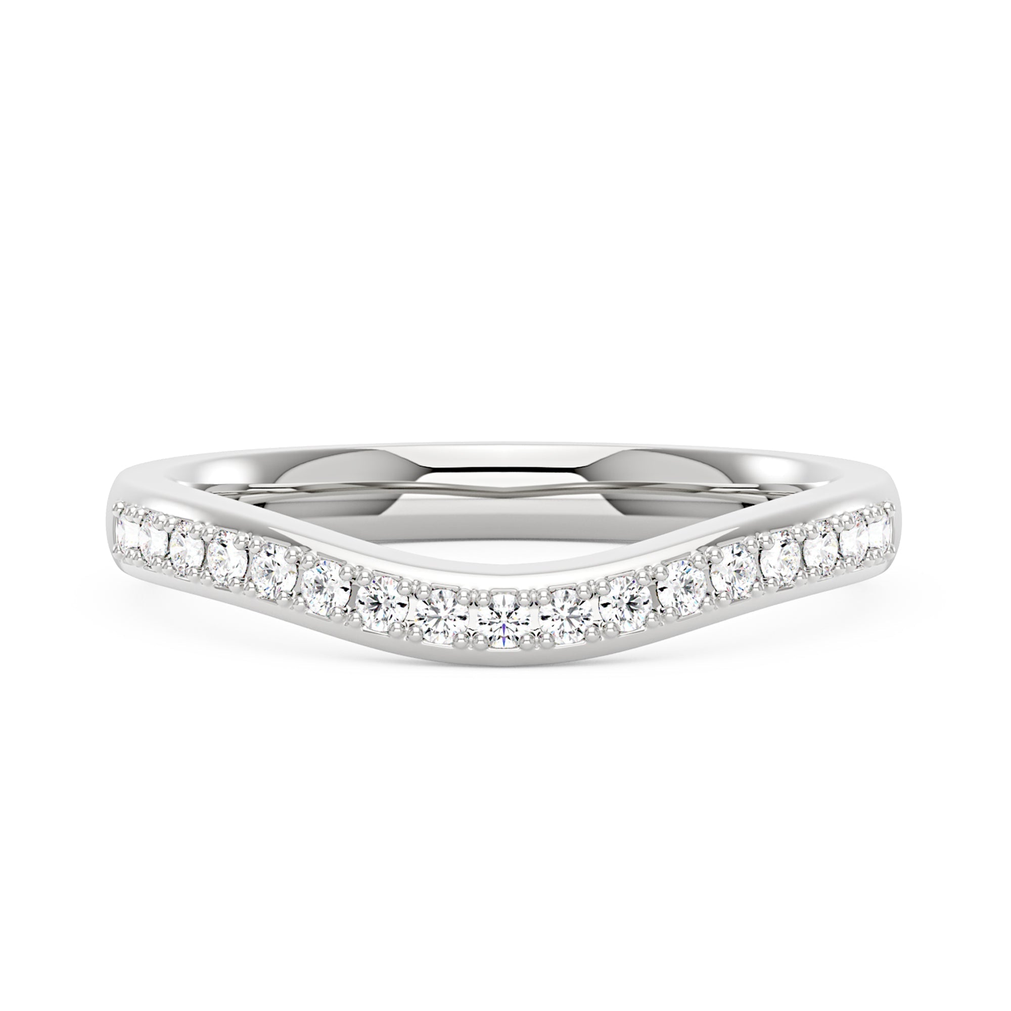Curved Moissanite Pavé Half Eternity Band