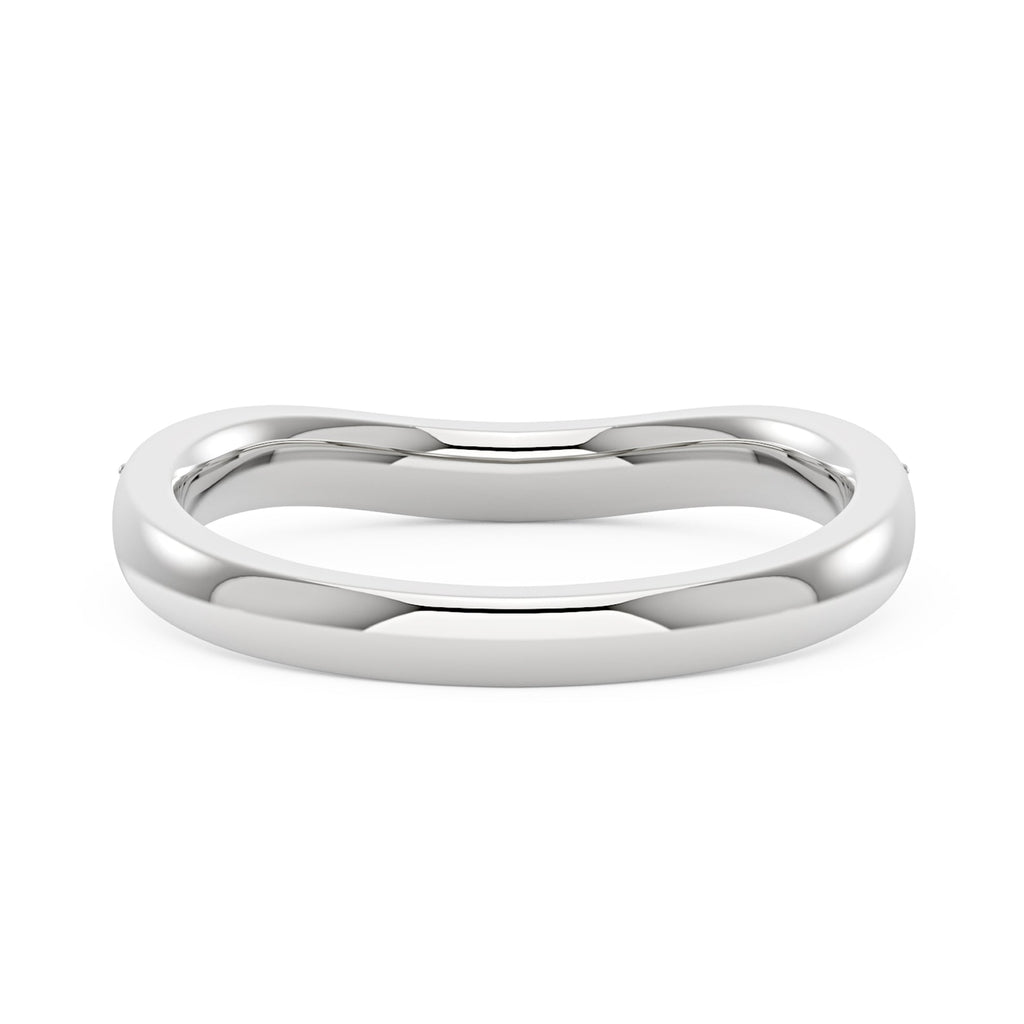 Alliance demi-alliance incurvée en moissanite pavée.