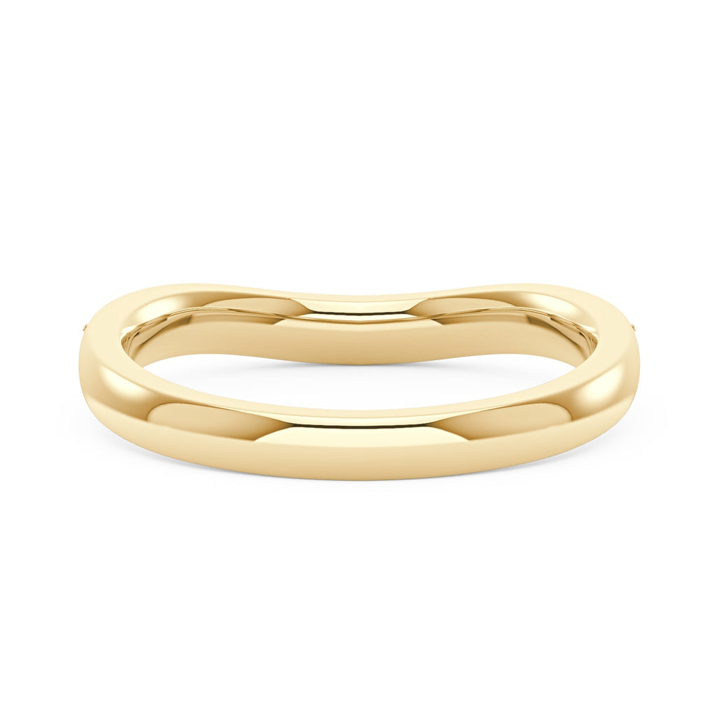 Alliance demi-alliance incurvée en moissanite pavée.