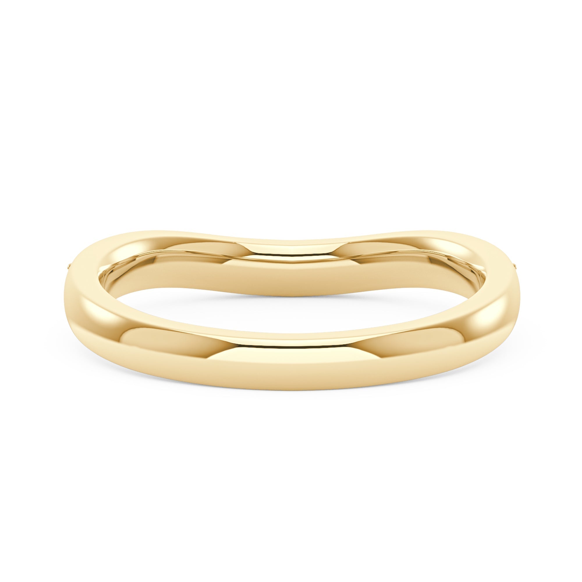 Alliance demi-alliance incurvée en moissanite pavée.