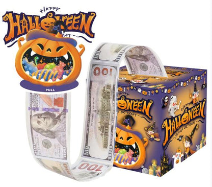 Pumpkin candy Halloween theme party decoration money box atmosphere layout props