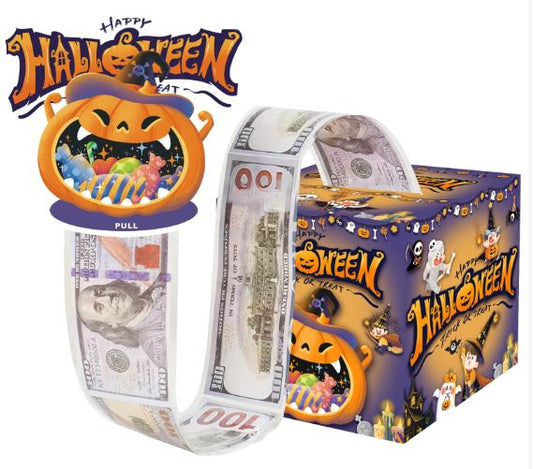 Pumpkin candy Halloween theme party decoration money box atmosphere layout props