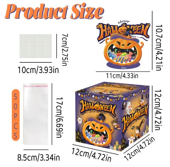 Pumpkin candy Halloween theme party decoration money box atmosphere layout props