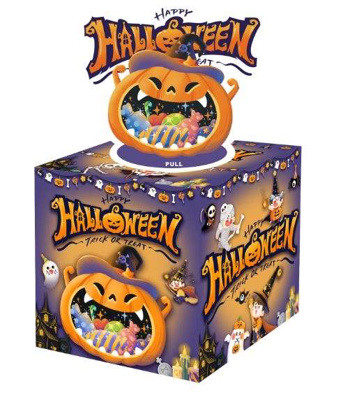 Pumpkin candy Halloween theme party decoration money box atmosphere layout props