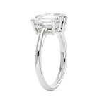 Emerald and Pear Moissanite Toi et Moi Ring