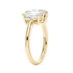 Emerald and Pear Moissanite Toi et Moi Ring