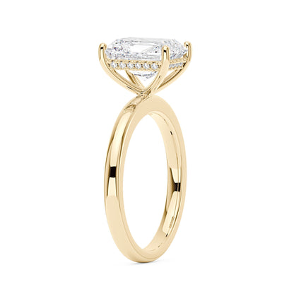 Hidden Halo Radiant Moissanite Ring