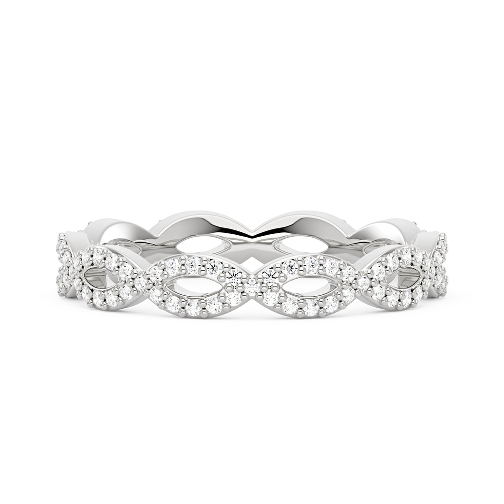Art Deco Infinity Moissanite Pavé Eternity Band