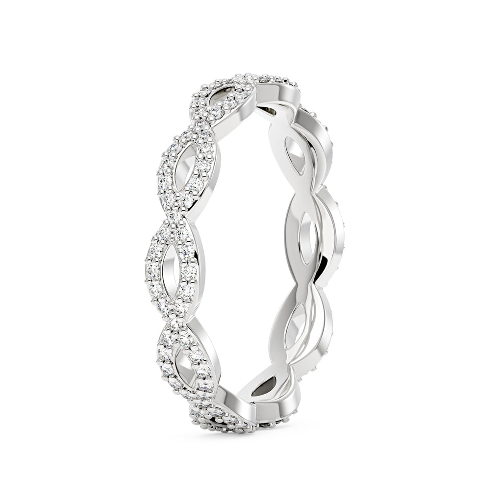 Art Deco Infinity Moissanite Pavé Eternity Band
