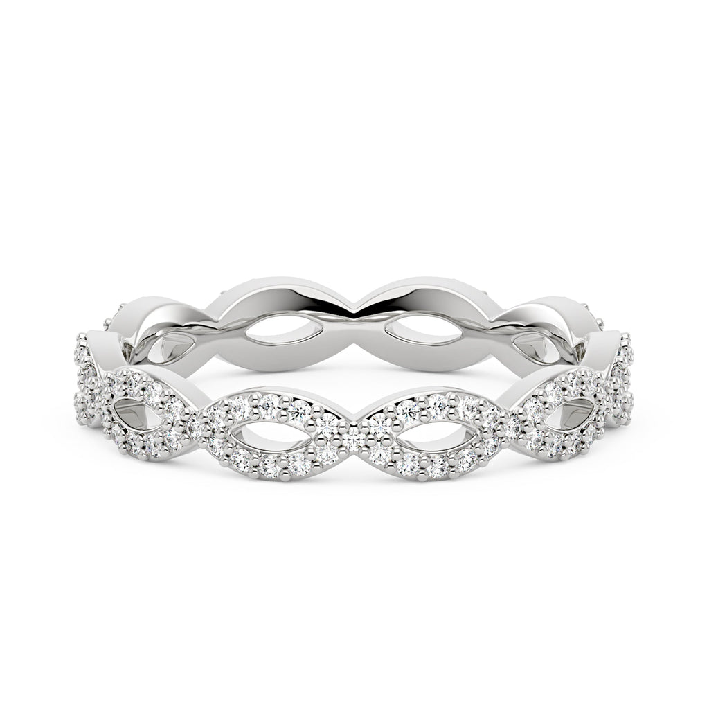 Art Deco Infinity Moissanite Pavé Eternity Band