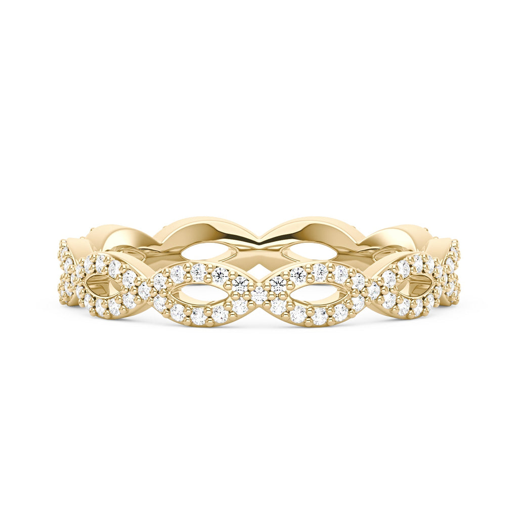 Art Deco Infinity Moissanite Pavé Eternity Band