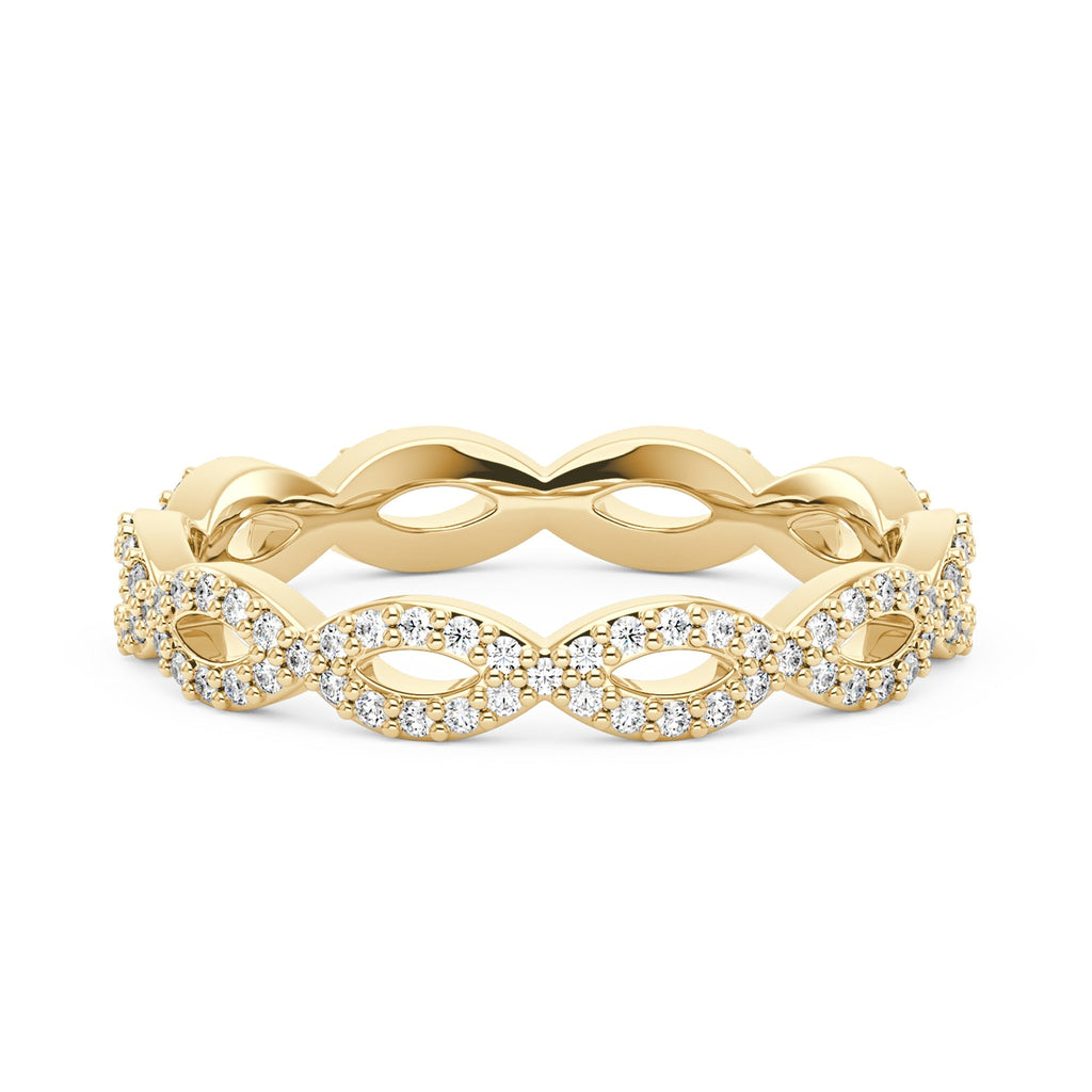 Art Deco Infinity Moissanite Pavé Eternity Band
